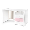 Letto MAXI PLUS NEW white+orchid pink /scrivania + mobiletto multifunzionale/